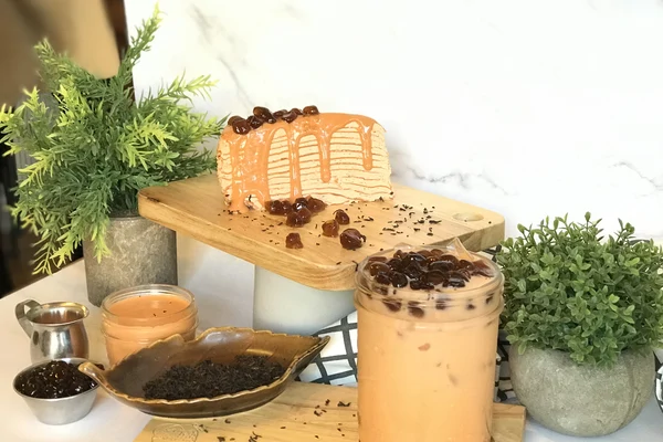 Thai Tea Crepe Cake